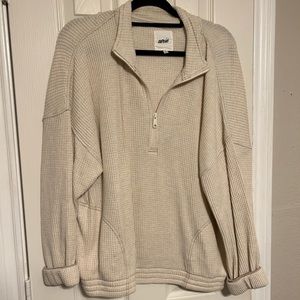 Aerie Waffle Knit Quarter Zip
